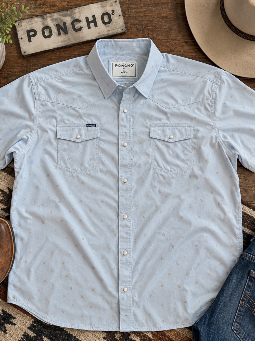 Poncho Outdoors XXL Fishing Shirt Pearl Snap Western Gorpcore Performance